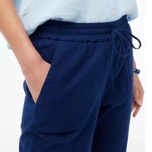 J.Crew Linen / Cotton Drawstring Pants, Navy, Size 6